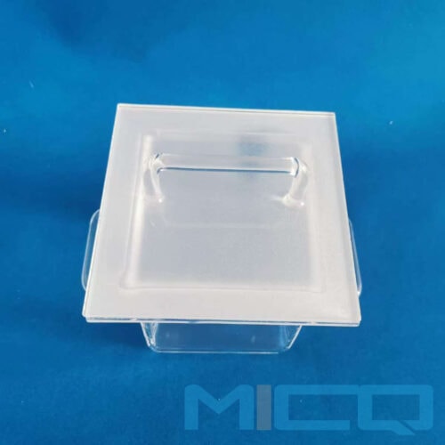 Large Size Quartz Tank : Container with Sealed Cover:Lid And Handles And Flange 2